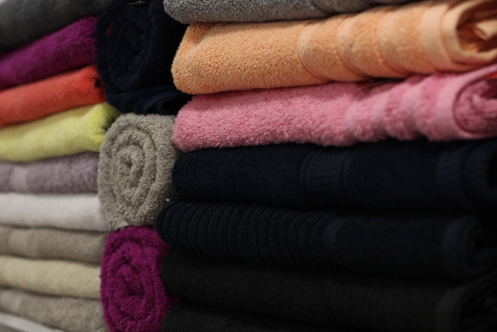 Stacked folded towels